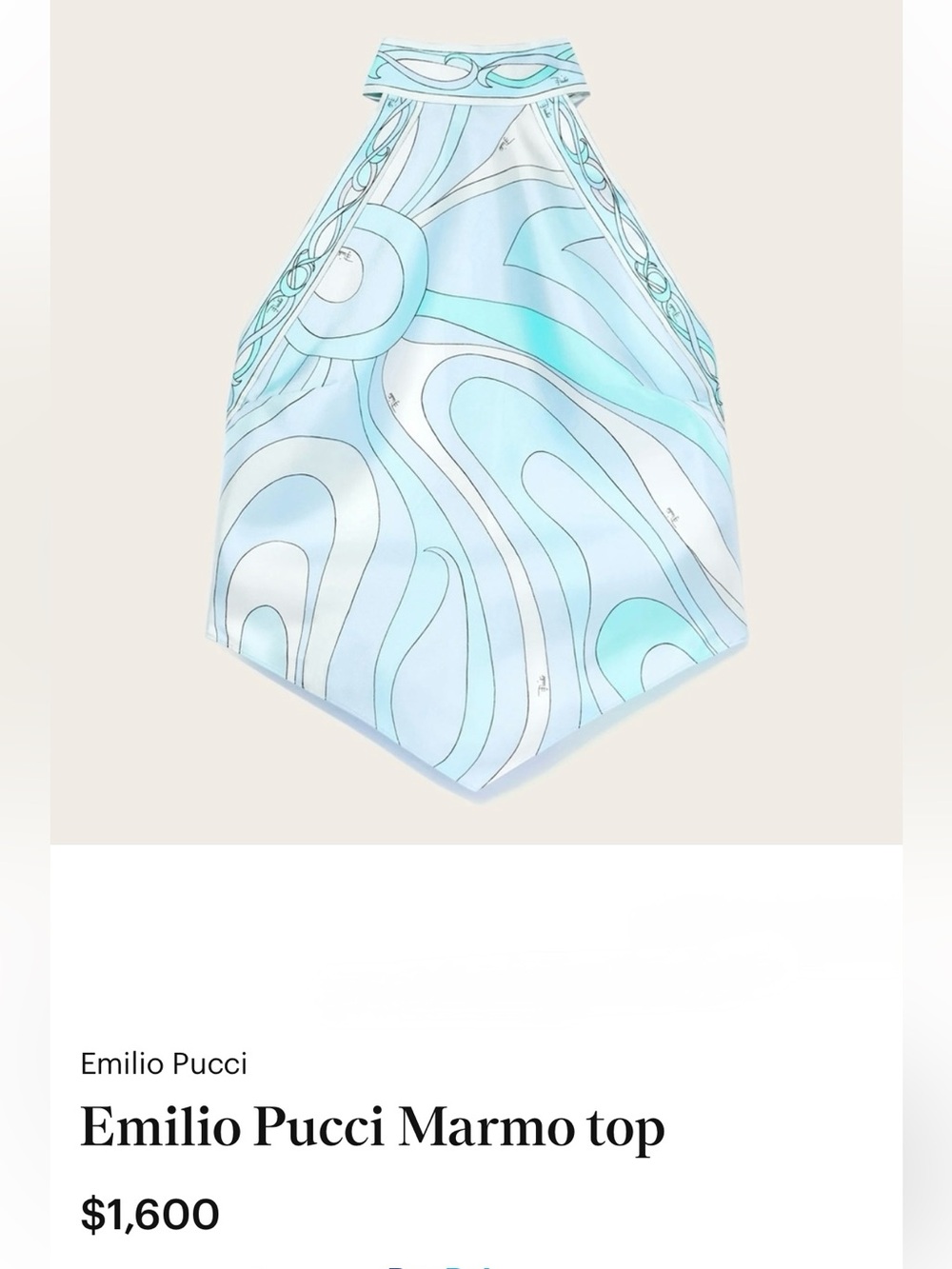 Pucci Light Blue and White Silk Scarf Top - Picture 8 of 10